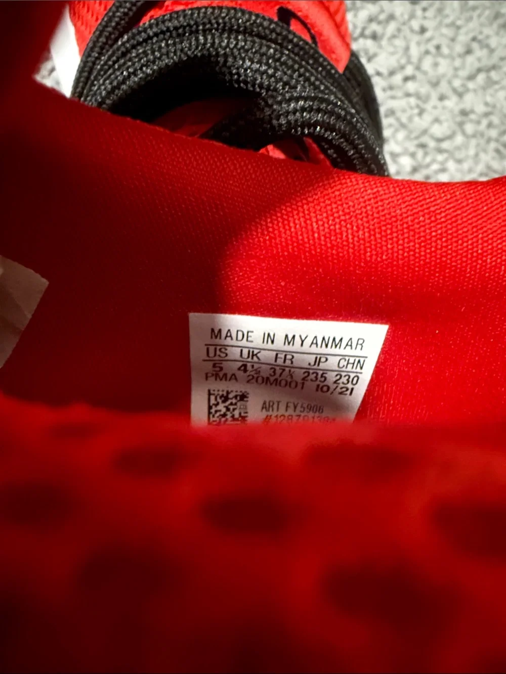 adidas Kids Red Knit Sneakers with Black Laces